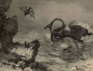 VERNE_1864_Voyage_au_centre_terre_Plesiosaurus